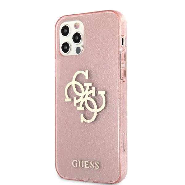 Guess iPhone 12 Pro Max Skal Full Glitter Rosa