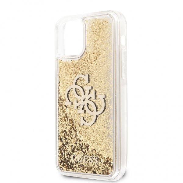Guess iPhone 12 Pro Max Skal Liquid Glitter Guld Klar