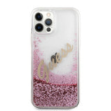 Guess iPhone 12 Pro Max Skal Liquid Glitter Vintage Rosa