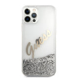 Guess iPhone 12 Pro Max Skal Liquid Glitter Vintage Silver