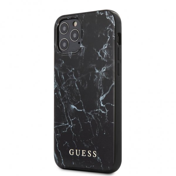 Guess iPhone 12 Pro Max Skal Marble Cover Svart