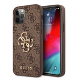 Guess iPhone 12 Pro Max Skal Metal Logo Brun