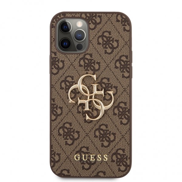 Guess iPhone 12 Pro Max Skal Metal Logo Brun