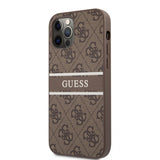 Guess iPhone 12 Pro Max Skal Printed Stripe Brun