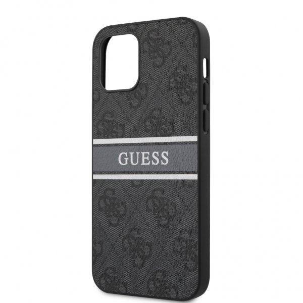 Guess iPhone 12 Pro Max Skal Printed Stripe Grå