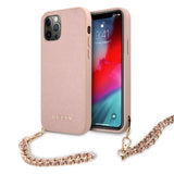 Guess iPhone 12 Pro Max Skal Saffiano Chain Rosa