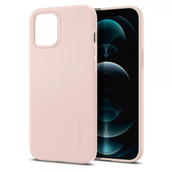 Spigen iPhone 12 Pro Max Skal Thin Fit Pink Sand
