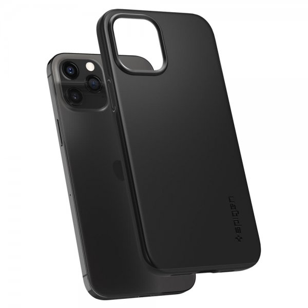 Spigen iPhone 12 Pro Max Skal Thin Fit Svart
