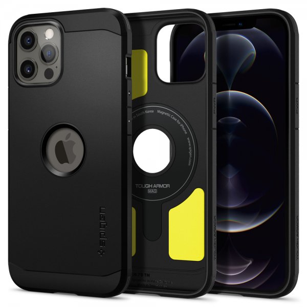 Spigen iPhone 12 Pro Max Skal Tough Armor Mag Svart