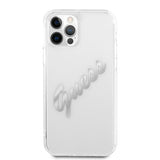 Guess iPhone 12 Pro Max Skal Vintage Script Silver Klar