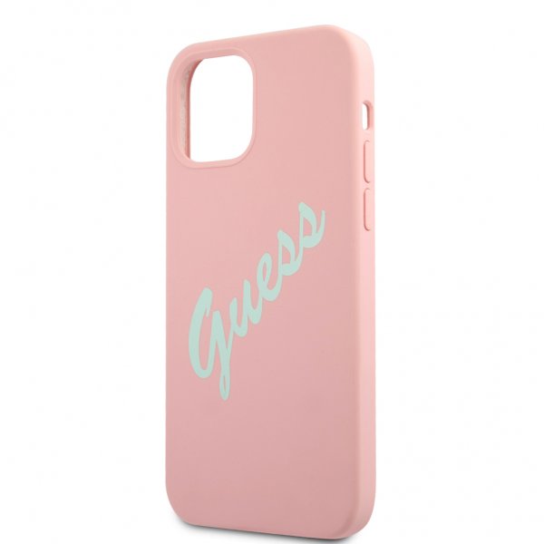 Guess iPhone 12 Pro Max Skal Vintage Silicone Rosa