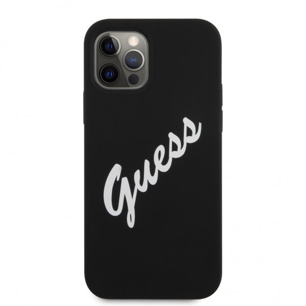 Guess iPhone 12 Pro Max Skal Vintage Silicone Svart