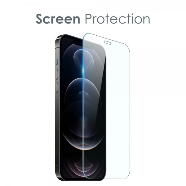 Northjo iPhone 12 Pro Skal med Skärmskydd och Kameraskydd 3-i-1