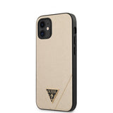Guess iPhone 12 Mini Skal Saffiano V Stitch Guld