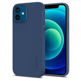 Spigen iPhone 12 Skal Thin Fit Deep Blue