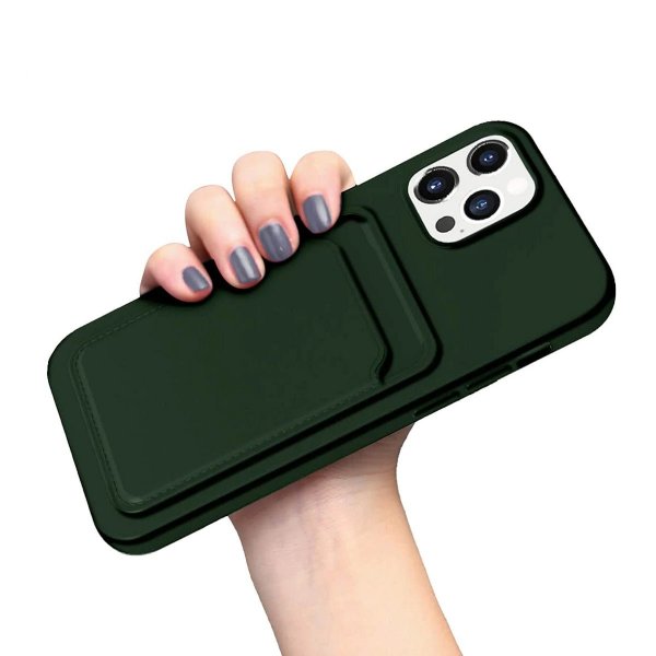iPhone 12/iPhone 12 Pro Skal Korthållare Grön