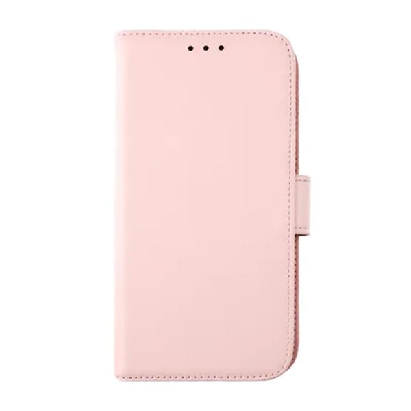 Rvelon iPhone 12/iPhone 12 Pro Fodral Äkta läder Kortfack Rosa