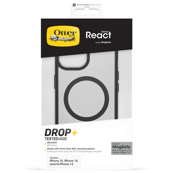 Otterbox iPhone 13/14/15/16e/17e Skal React MagSafe Black Crystal