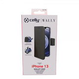 Celly iPhone 13 Fodral Wally Wallet Case Svart