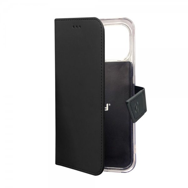 Celly iPhone 13 Fodral Wally Wallet Case Svart