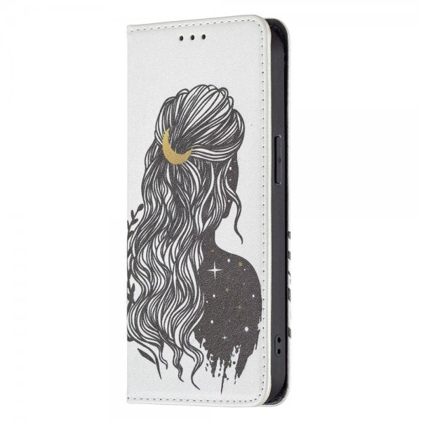 iPhone 13 Pro Fodral Flip Motiv Kvinna
