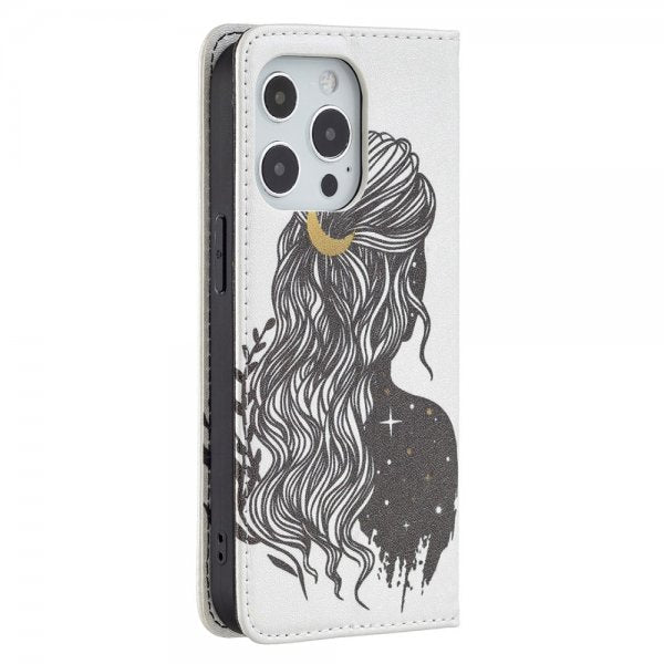 iPhone 13 Pro Fodral Flip Motiv Kvinna