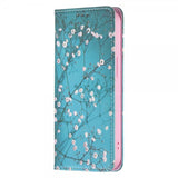 iPhone 13 Pro Fodral Flip Motiv Plommonblomster