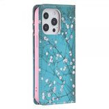 iPhone 13 Pro Fodral Flip Motiv Plommonblomster