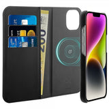 Puro iPhone 13/iPhone 14 Fodral Detachable MagSafe Wallet Case Svart