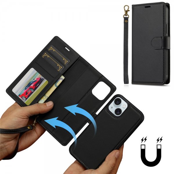 Nordic Covers iPhone 13/iPhone 14 Fodral med avtagbart MagSafe-skal Raven Black