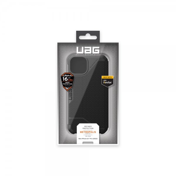 Urban Armor Gear (UAG) iPhone 13/iPhone 14 Fodral Metropolis Kevlar Black