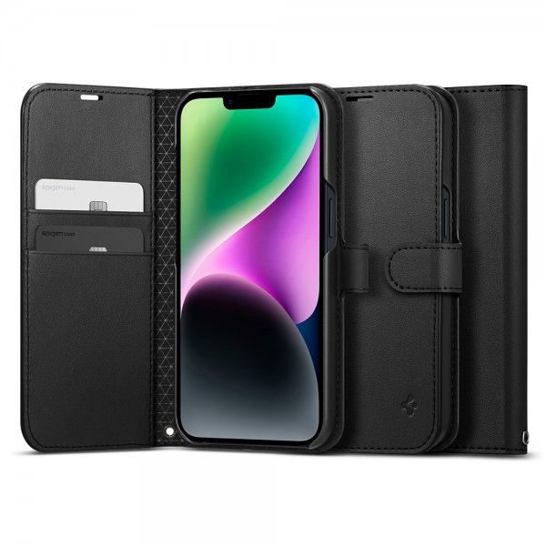 Spigen iPhone 13/iPhone 14 Fodral Wallet S Svart