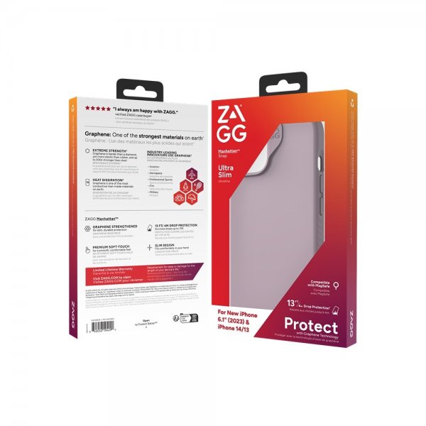 ZAGG iPhone 13/iPhone 14/iPhone 15 Skal Manhattan Snap Lavender