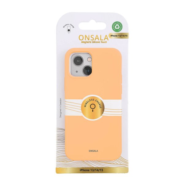 Onsala iPhone 13/iPhone 14/iPhone 15 Skal Silikonkänsla Apricot