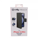 Celly iPhone 13 Mini Fodral Wally Wallet Case Svart