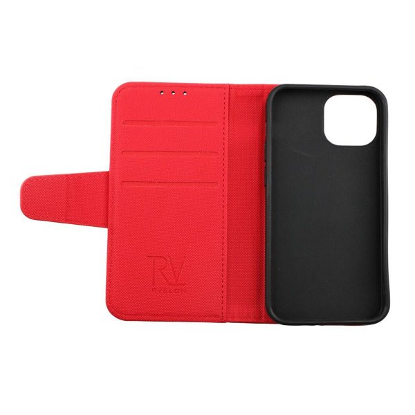 Rvelon iPhone 13 Mini Fodral Utfällbart Kortfack Röd