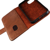 Rvelon iPhone 13 Mini Fodral Äkta Läder Brun