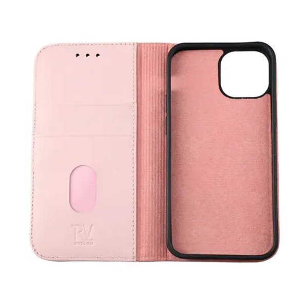 Rvelon iPhone 13 Mini Fodral Äkta Läder Rosa