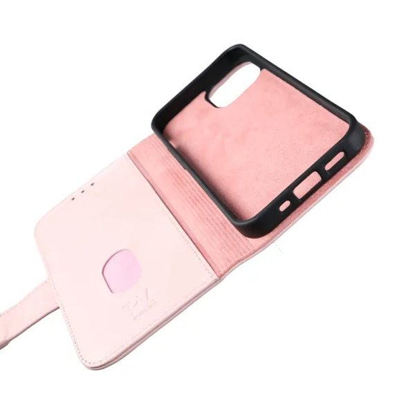 Rvelon iPhone 13 Mini Fodral Äkta Läder Rosa