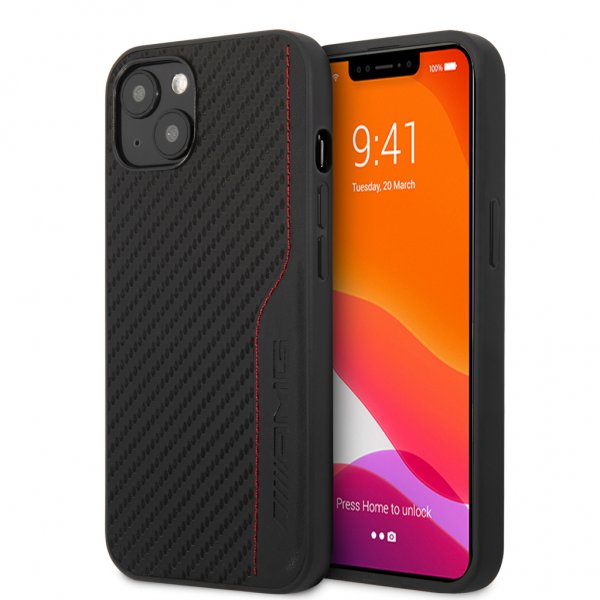 AMG iPhone 13 Mini Skal Carbon Effect Stitching Svart