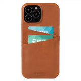 Krusell iPhone 13 Mini Skal Leather CardCover Cognac Brown