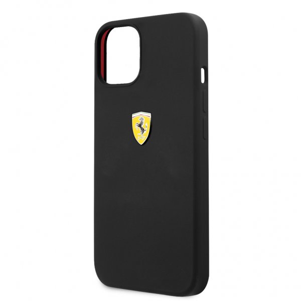 Ferrari iPhone 13 Mini Skal Liquid Silicone Metal Logo Svart