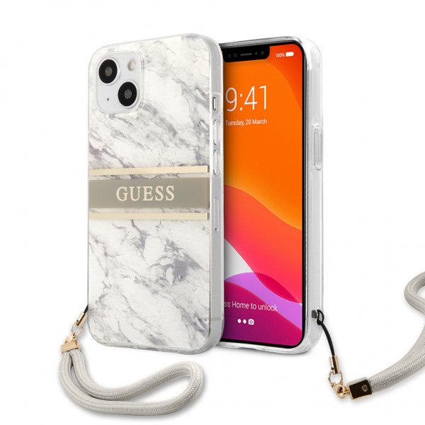 Guess iPhone 13 Mini Skal Marble Design Stripe Grå
