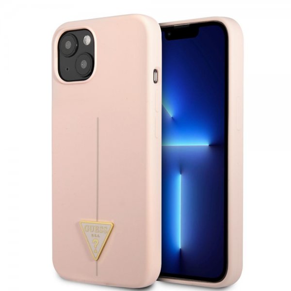 Guess iPhone 13 Mini Skal Metal Triangle Rosa