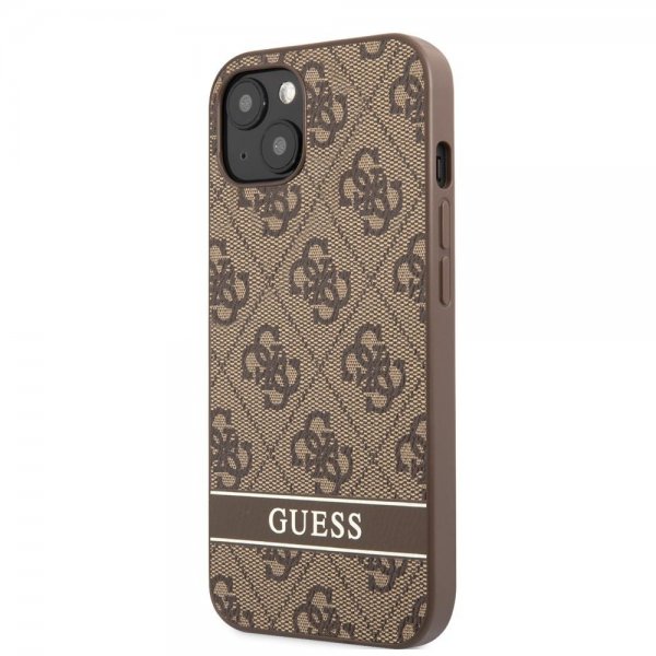 Guess iPhone 13 Mini Skal Printed Stripe Bottom Brun