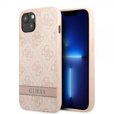 Guess iPhone 13 Mini Skal Printed Stripe Bottom Rosa