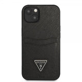 Guess iPhone 13 Mini Skal Saffiano Double Cardslot Svart