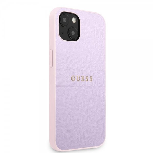 Guess iPhone 13 Mini Skal Saffiano Metal Logo Lila