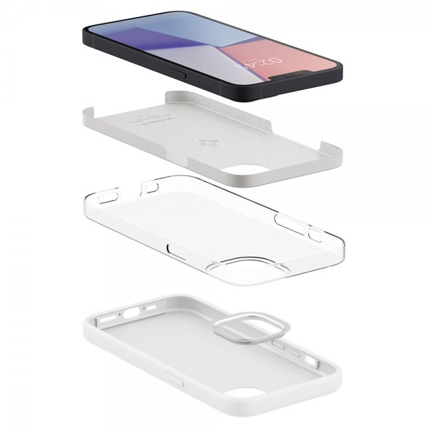 Spigen iPhone 13 Mini Skal Silicone Fit Vit
