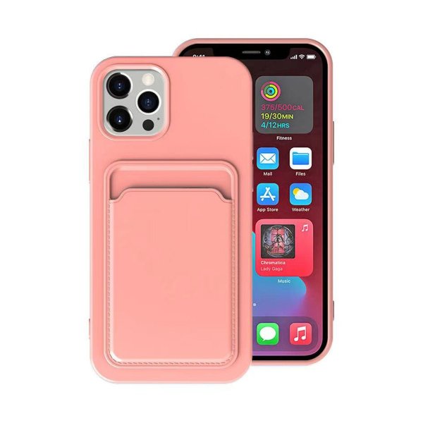 iPhone 13 Skal Korthållare Rosa